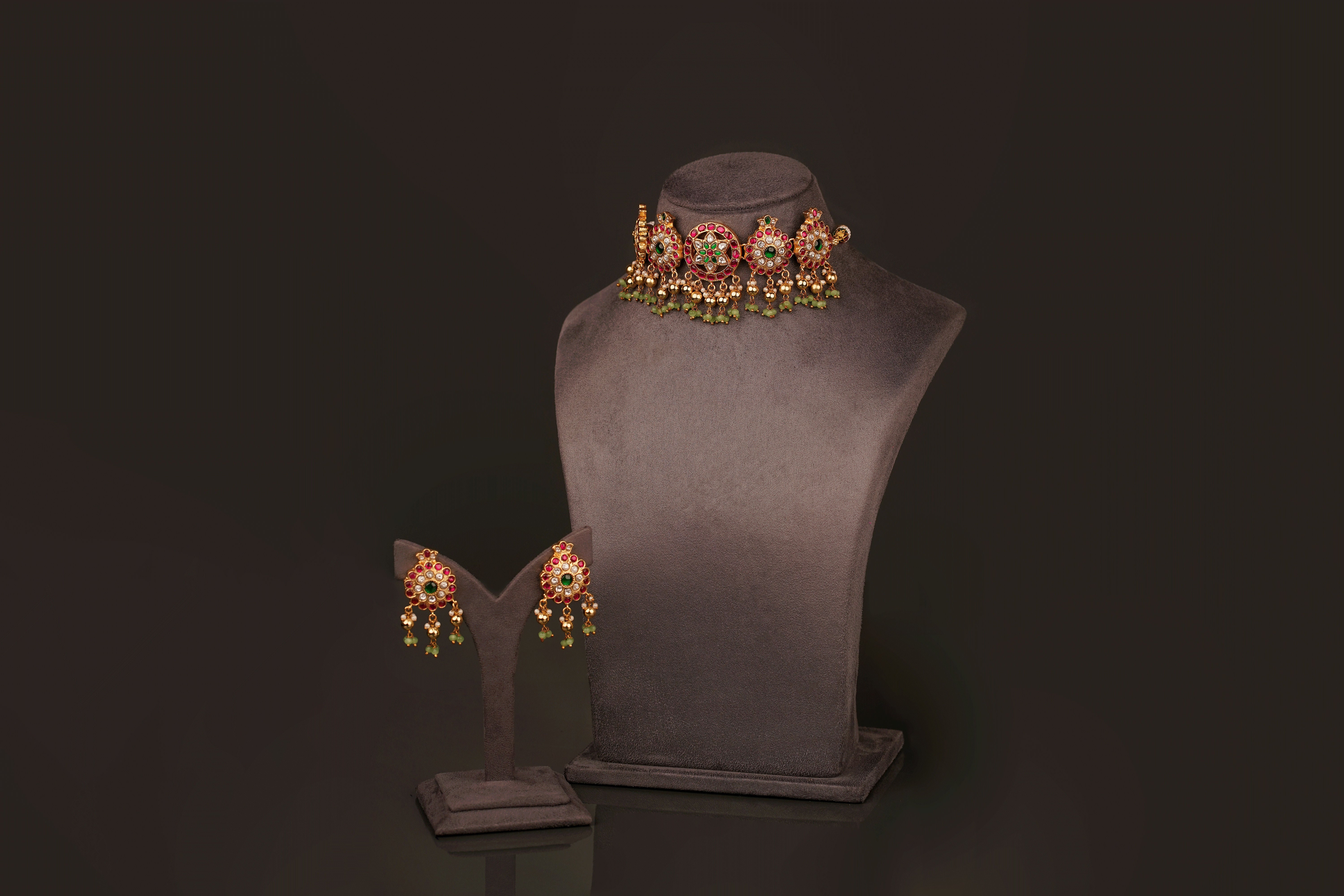 Jadau Kundan Choker Set(KC01) - Pure Allure