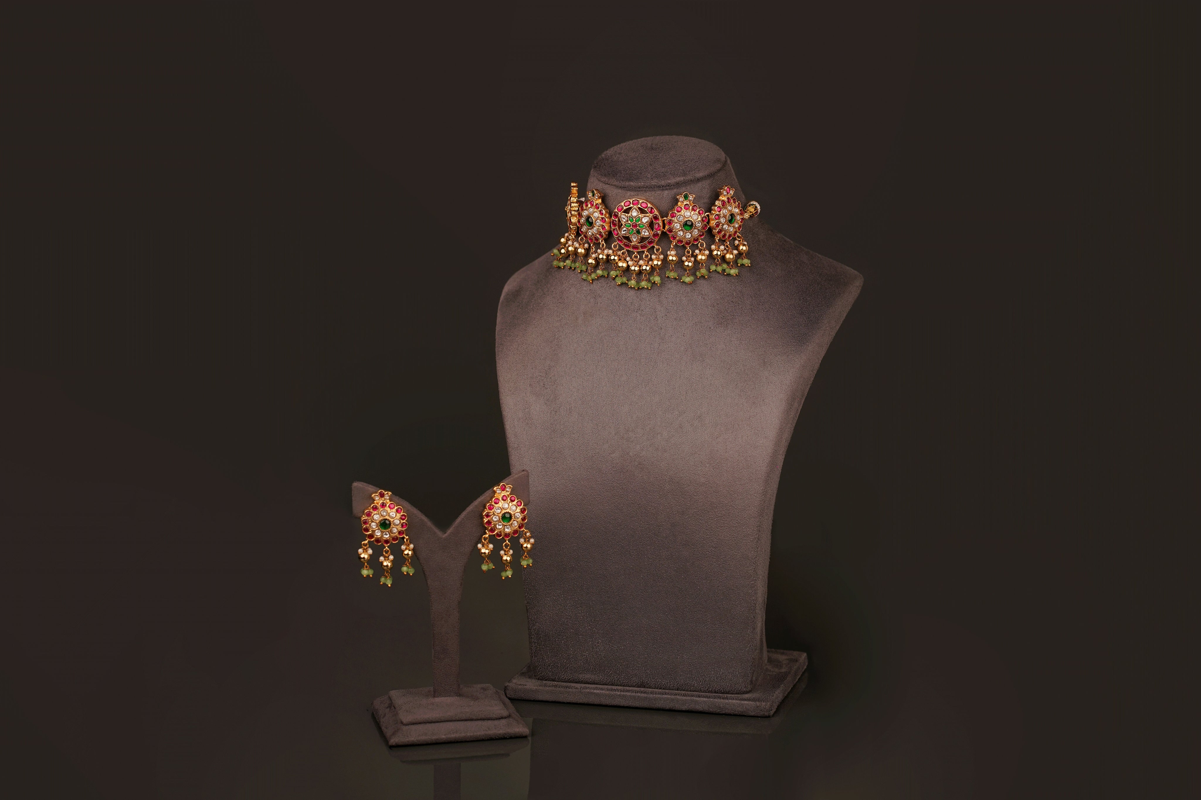 Jadau Kundan Choker Set(KC01) - Pure Allure