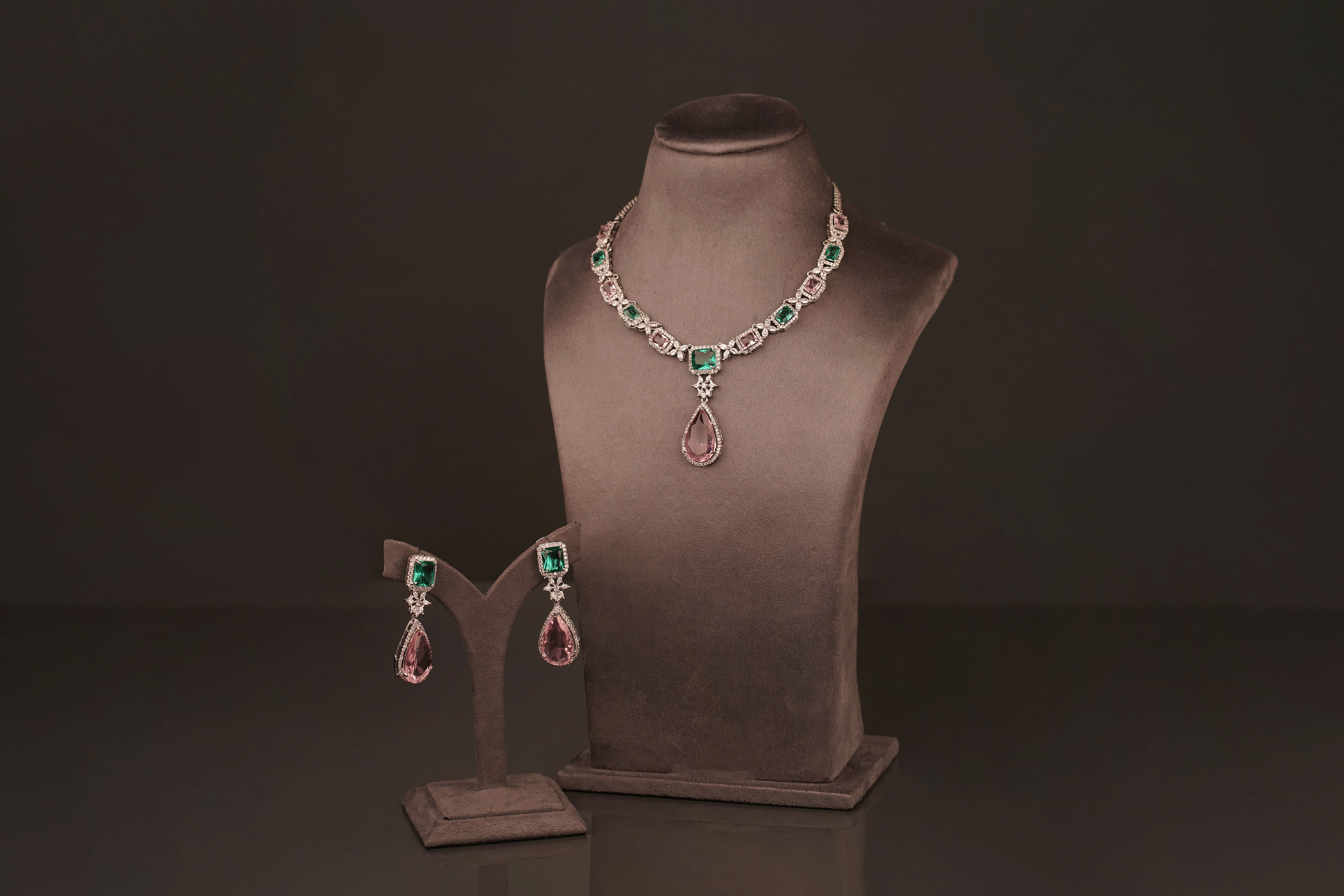 Rossie Statement Necklace Set(ZN05) - Pure Allure