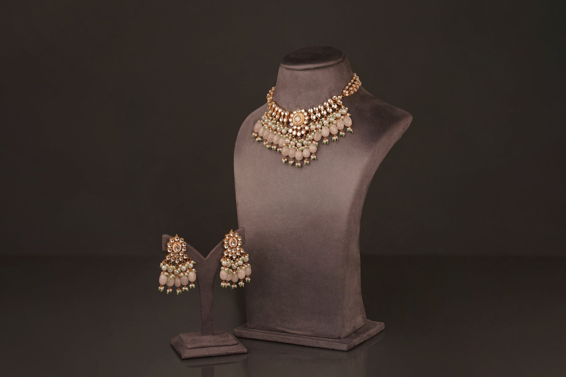 Kundan Pastel Pink Choker Set(KC31) - Pure Allure