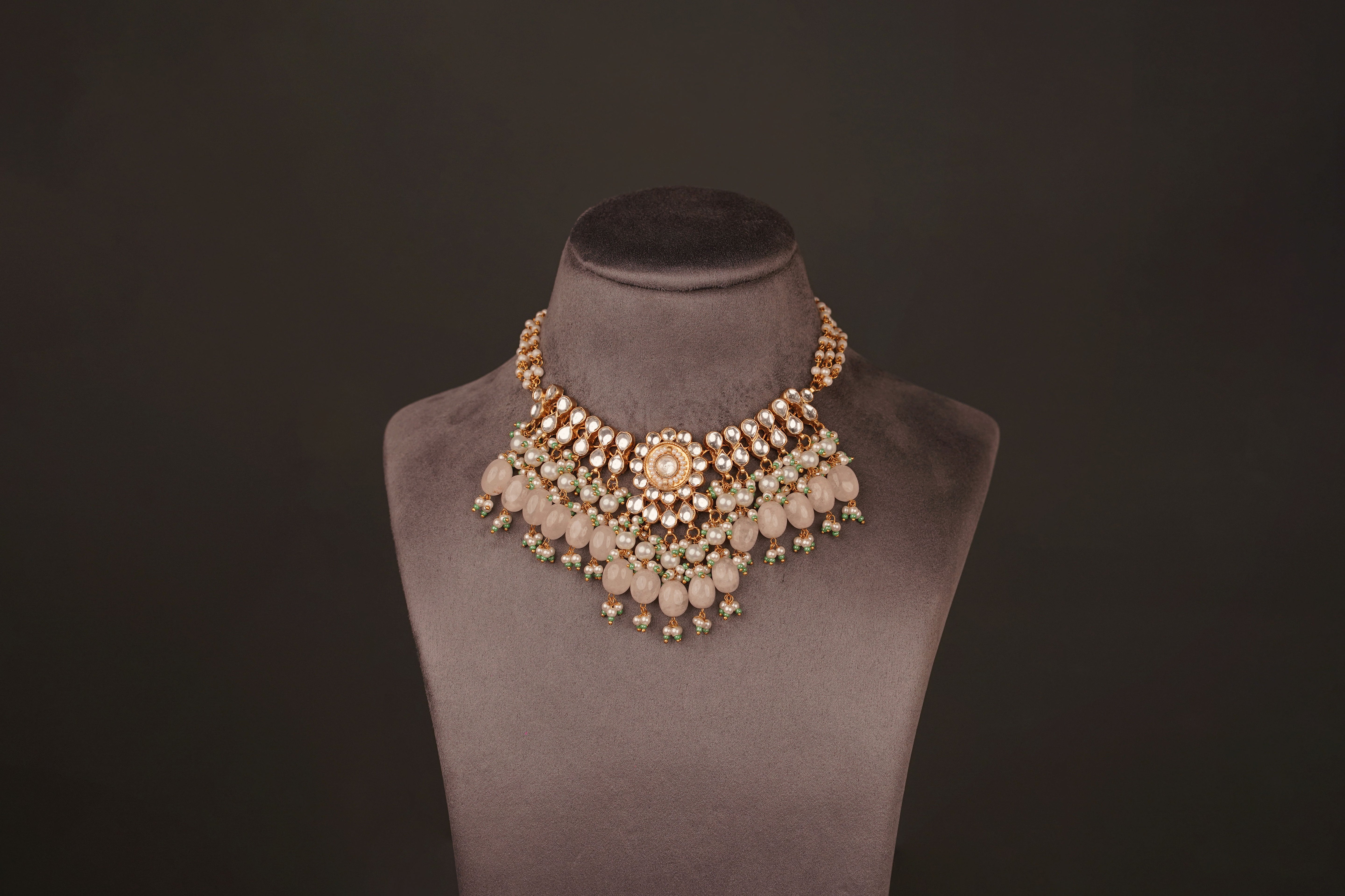 Kundan Pastel Pink Choker Set(KC31) - Pure Allure