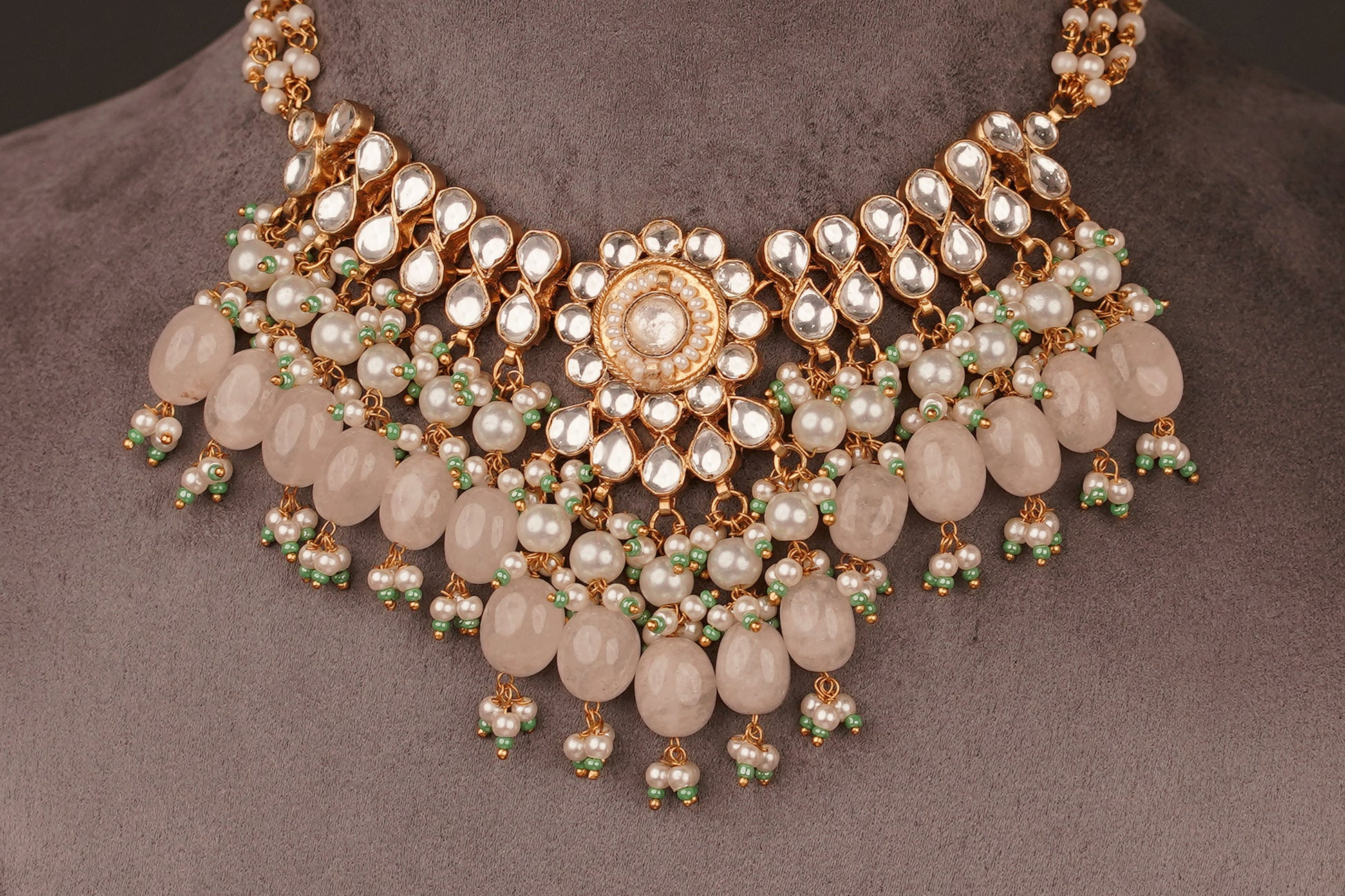Kundan Pastel Pink Choker Set(KC31) - Pure Allure