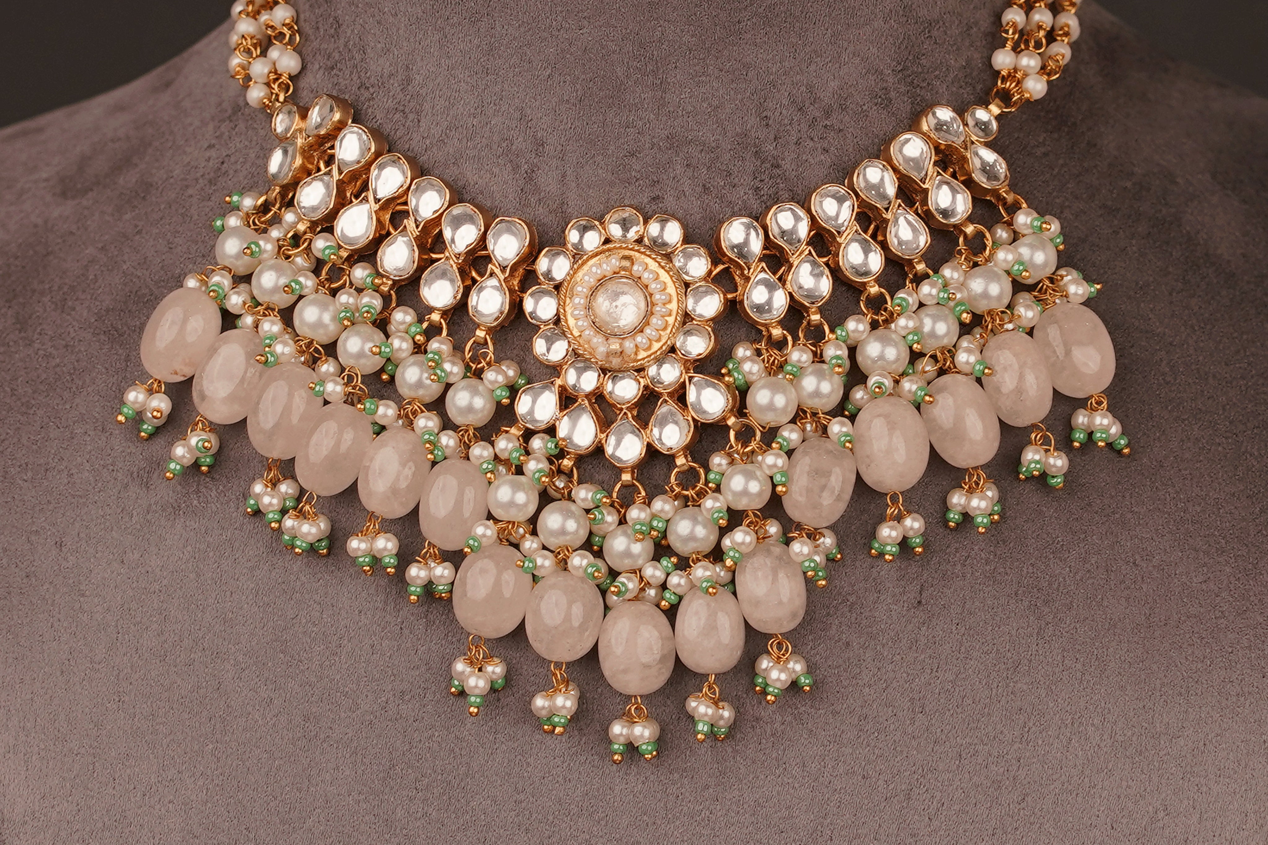 Kundan Pastel Pink Choker Set(KC31) - Pure Allure