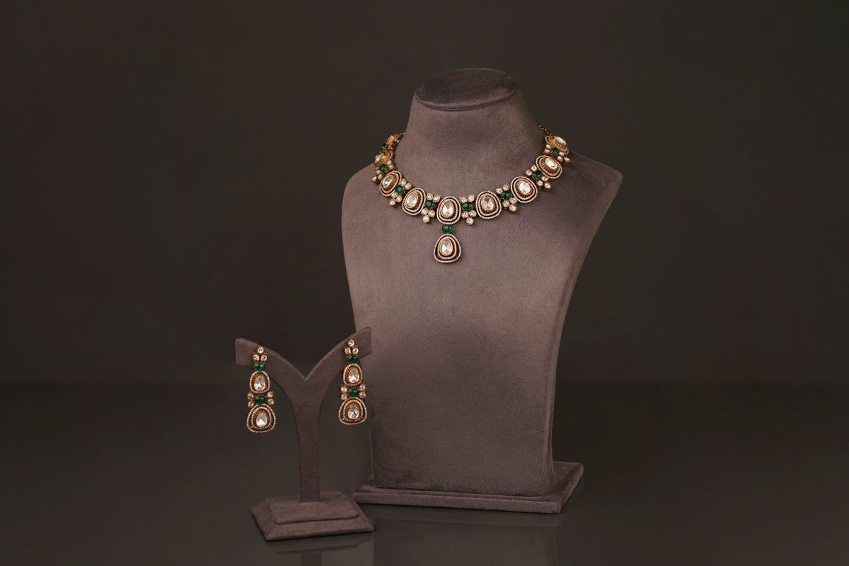 Saira Polki Necklace Set(PN22) - Pure Allure