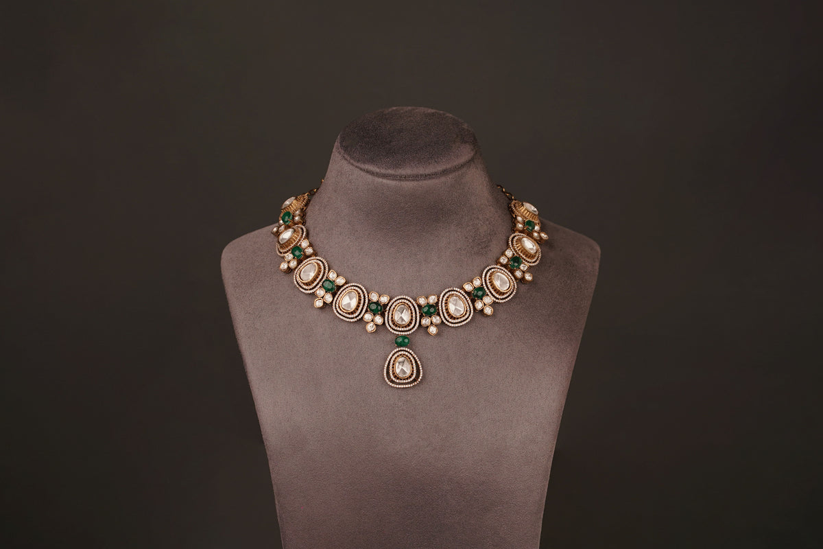 Saira Polki Necklace Set(PN22) - Pure Allure