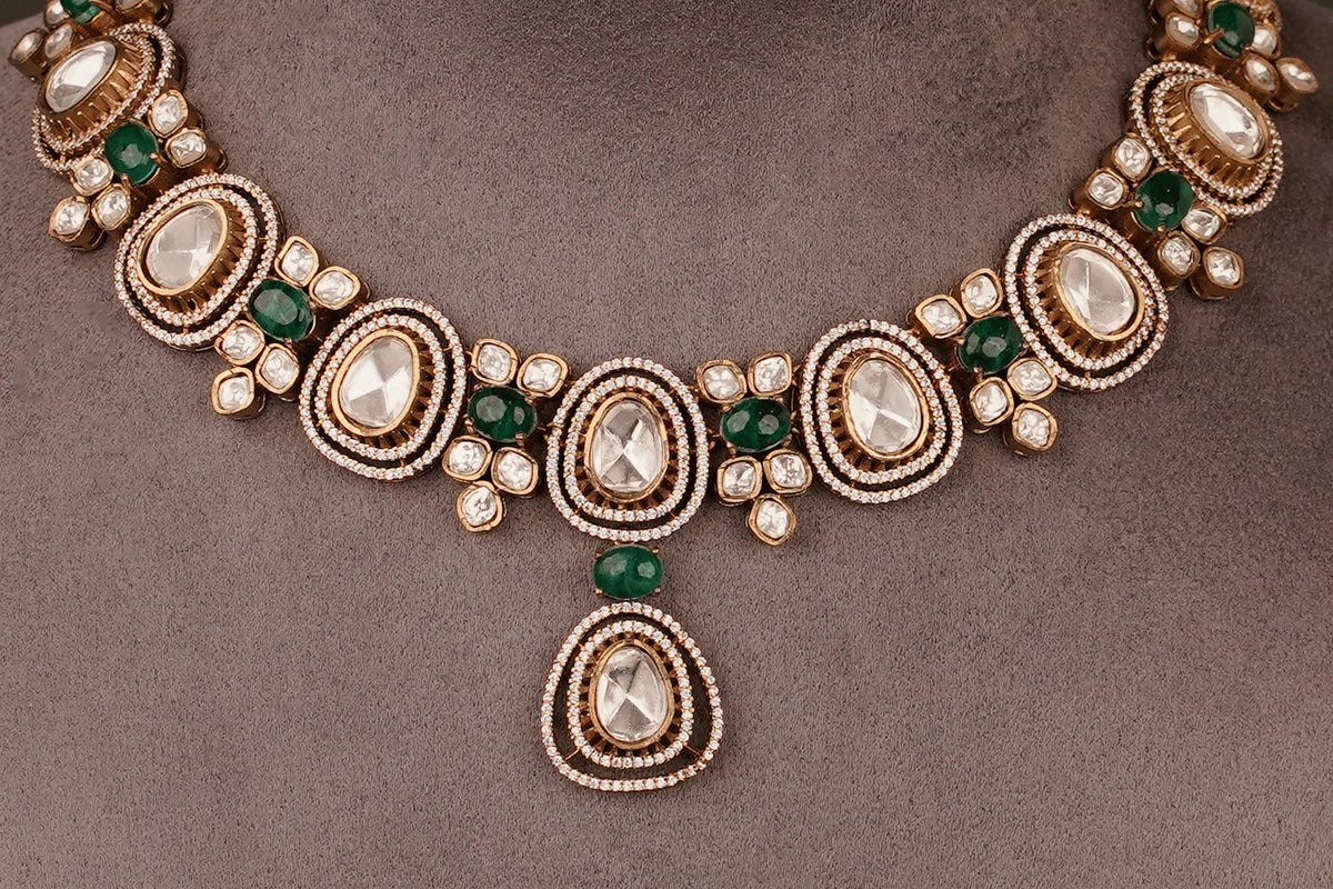 Saira Polki Necklace Set(PN22) - Pure Allure